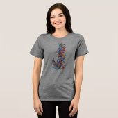 "Chromatischer Vortex" abstraktes Farbdessin Tri-Blend Shirt (Vorderseite voll)