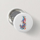 "Chromatischer Wirbel" abstrakte Farbkonstruktion Button (Vorne & Hinten)