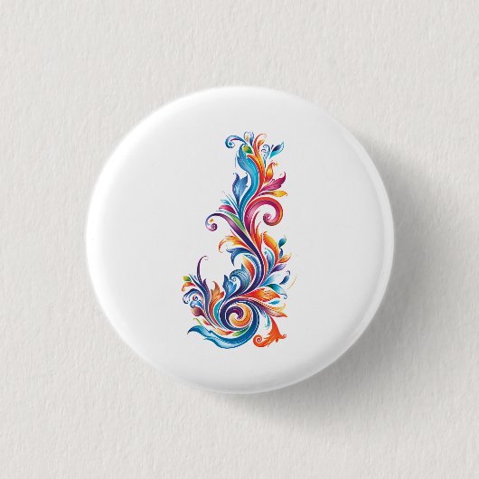 "Chromatischer Wirbel" abstrakte Farbkonstruktion Button (Vorderseite)
