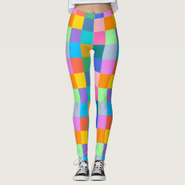 Chromatisches Blockgitter für Party Leggings