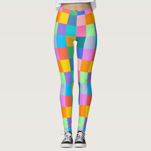 Chromatisches Blockgitter für Party Leggings (Vorderseite)