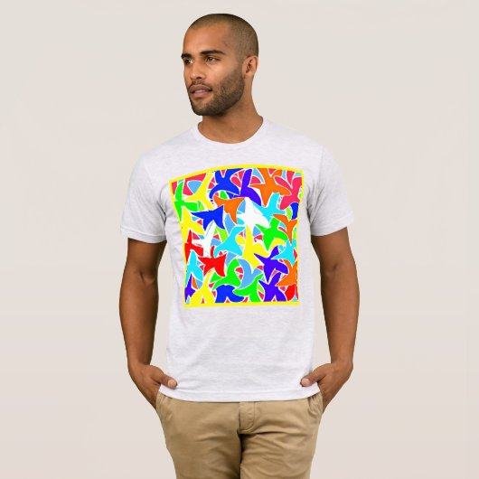 Chromatisches Kunstmuster T-Shirt (Vorne ganz)