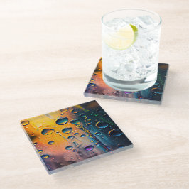 Chromatisches Regen - farbiger Hintergrund Glasuntersetzer