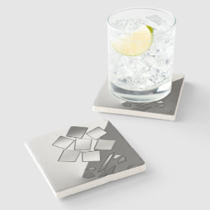 Chromblüten Steinuntersetzer