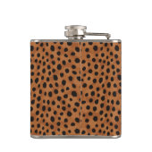 Chrombraune Geparden-Monogramm Flachmann (Rückseite)