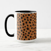 Chrombraune Geparden-Monogramm Tasse (Links)