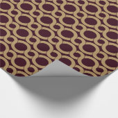 Chrombraune Interblockierkreismuster monogramm Geschenkpapier (Ecke)