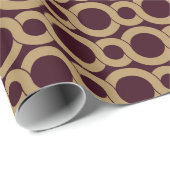 Chrombraune Interblockierkreismuster monogramm Geschenkpapier (Rolleneckpunkt)