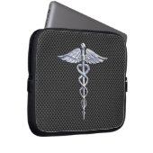 Chromcaduceus-medizinischer Laptopschutzhülle (Vorne Rechts)