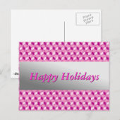 Chrome-3-d-Boxen - fuchsienrosa Feiertagspostkarte (Vorne/Hinten)