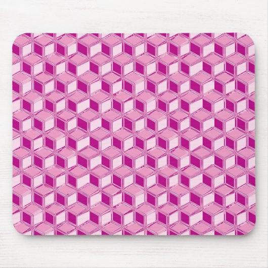 Chrome-3-d-Boxen - fuchsienrosa Mousepad (Vorne)