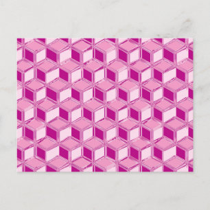 Chrome-3-d-Boxen - fuchsienrosa Postkarte