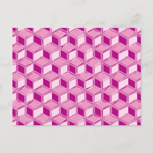 Chrome-3-d-Boxen - fuchsienrosa Postkarte (Vorderseite)