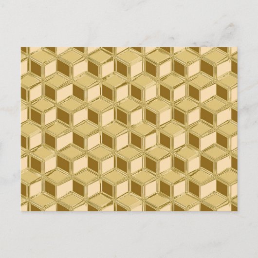Chrome-3-D-Boxen - goldfarben Postkarte (Vorderseite)