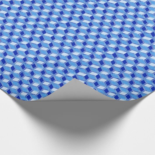 Chrome-3-d-Boxen - Kobaltblau Geschenkpapier (Ecke)