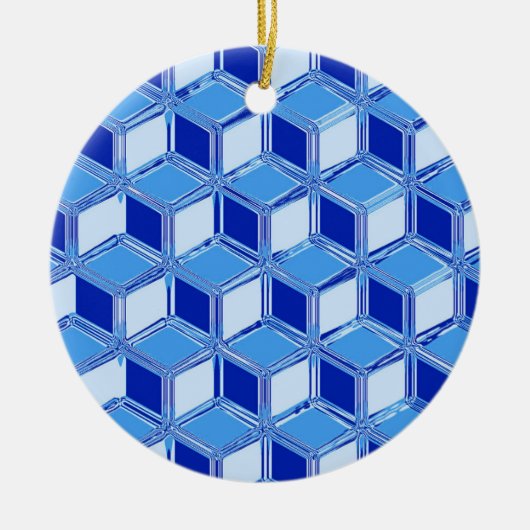 Chrome-3-d-Boxen - Kobaltblau Keramikornament (Vorne)