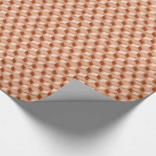 Chrome-3-d-Boxen - kupferfarben Geschenkpapier (Ecke)