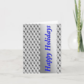 Chrome 3-D Boxen - silber grau & blau Feiertagskarte