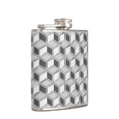 Chrome 3-d Boxen - silber grau Flachmann (Rechts)