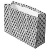 Chrome 3-d Boxen - silber grau Große Geschenktüte (Rückseite Schrägansicht)