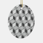 Chrome 3-d Boxen - silber grau Keramikornament (Rechts)