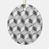 Chrome 3-d Boxen - silber grau Keramikornament (Links)