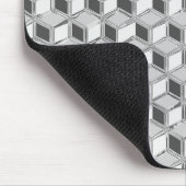 Chrome 3-d Boxen - silber grau Mousepad (Ecke)
