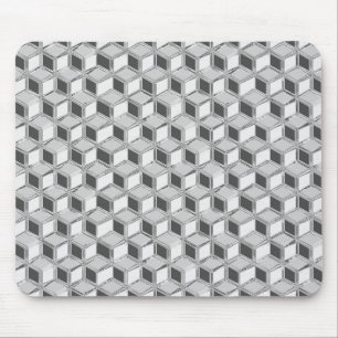 Chrome 3-d Boxen - silber grau Mousepad