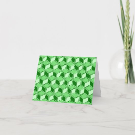 Chrome 3-d Boxen - Smaragdgrün Feiertagskarte (Vorderseite)