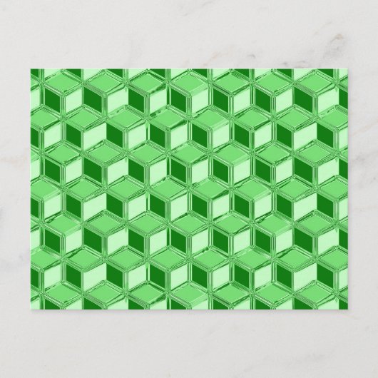 Chrome 3-d Boxen - Smaragdgrün Postkarte (Vorderseite)