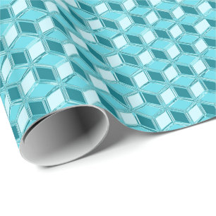 Chrome-3-d-Boxen - Türkis/Aqua Geschenkpapier
