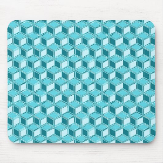 Chrome-3-d-Boxen - Türkis/Aqua Mousepad (Vorne)