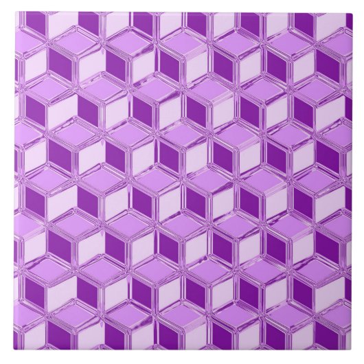 Chrome 3-d Boxen - violett lila Fliese (Vorderseite)