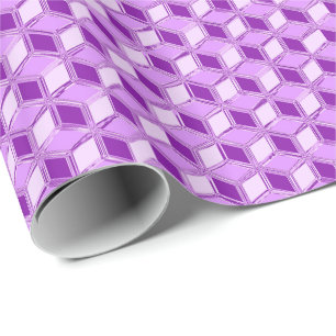 Chrome 3-d Boxen - violett lila Geschenkpapier