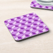 Chrome 3-d Boxen - violett lila Getränkeuntersetzer (Linke Seite)