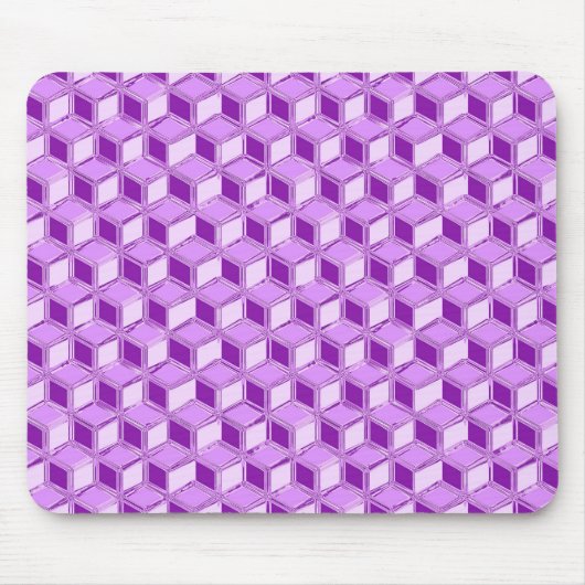 Chrome 3-d Boxen - violett lila Mousepad (Vorne)