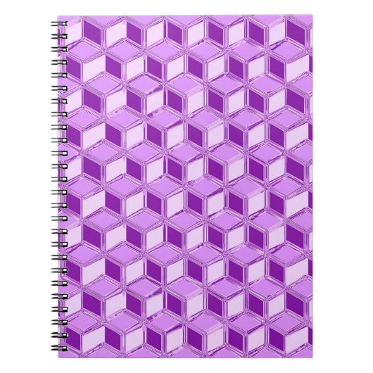 Chrome 3-d Boxen - violett lila Notizblock (Vorderseite)
