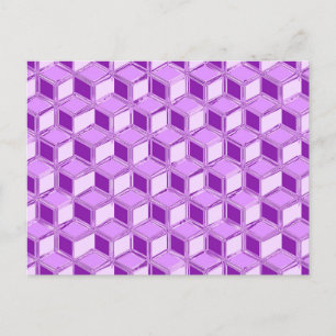 Chrome 3-d Boxen - violett lila Postkarte