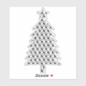 Chrome 3-d Boxen Weihnachtsbaum in Silver Aufkleber (Blatt)