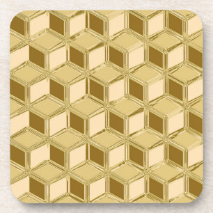 Chrome 3D-Boxen - goldfarben Untersetzer