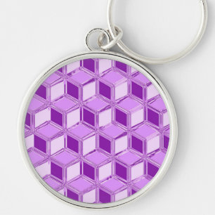 Chrome 3D-Boxen - violett lila Schlüsselanhänger