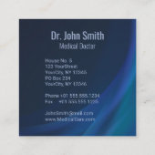 Chrome 3D Dark Holographic Medical Caduceus Quadratische Visitenkarte (Rückseite)