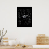 Chrome-ähnliches Libra-Sternzeichen auf Hevelius Poster (Küche)