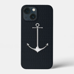 Chrome Anchor auf Honeycombs Nautical Lifestyle iPhone 13 Mini Hülle