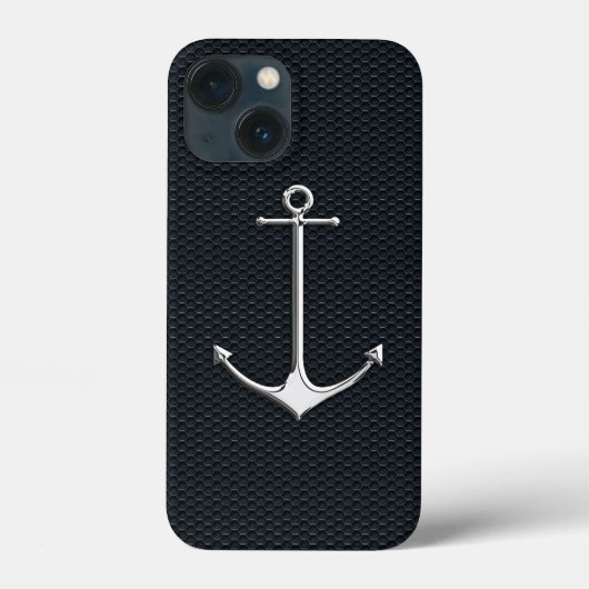 Chrome Anchor auf Honeycombs Nautical Lifestyle Case-Mate iPhone Hülle (Rückseite)