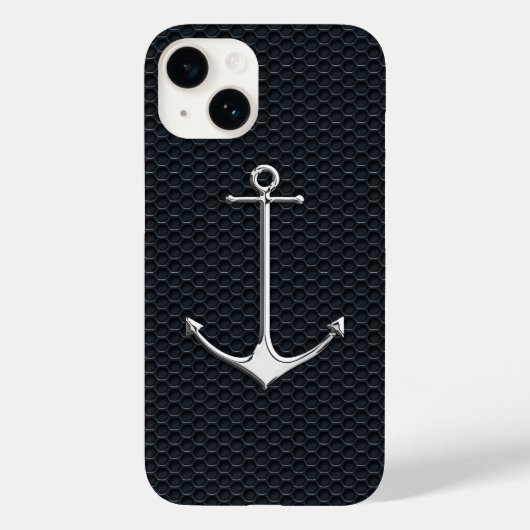 Chrome Anchor auf Honeycombs Nautical Lifestyle Case-Mate iPhone Hülle (Rückseite)