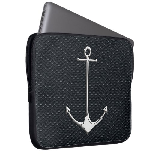 Chrome Anchor auf Honeycombs Nautical Lifestyle Laptopschutzhülle (Vorne Rechts)