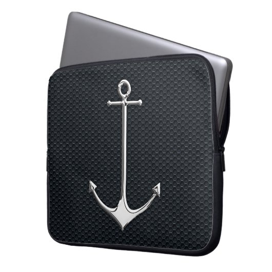 Chrome Anchor auf Honeycombs Nautical Lifestyle Laptopschutzhülle (Vorderseite Links)