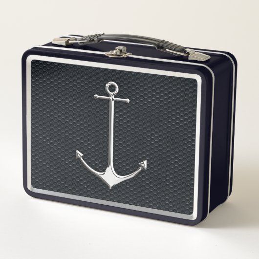 Chrome Anchor auf Honeycombs Nautical Lifestyle Metall Brotdose (Vorderseite)