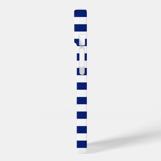 Chrome Anchor auf Navy Blue Stripes Decke Case-Mate iPhone Hülle (Rückseite / Links)